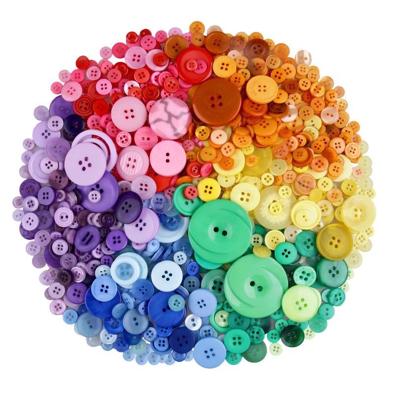 Greentime 600-700 PCS Mixed Color Assorted Sizes Round Resin Buttons for Crafts Sewing DIY Manual Button Painting DIY Handmade Ornament Buttons Easter Egg Fillers Decorative - Image 1